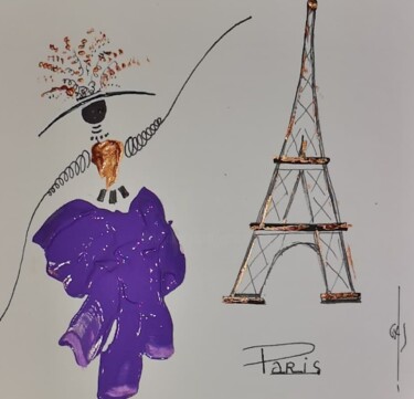 La Demoiselle à  Paris, avec son jupon violet